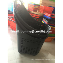 Big Size 80L Grey Color Rolling Plastic Basket